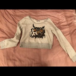 Express Crop Top Owl Sweatshirt